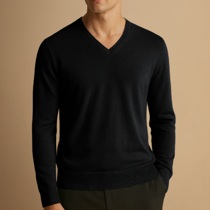 Pullover Herren | Klassischer V-Ausschnitt | Herren Pulli Modern