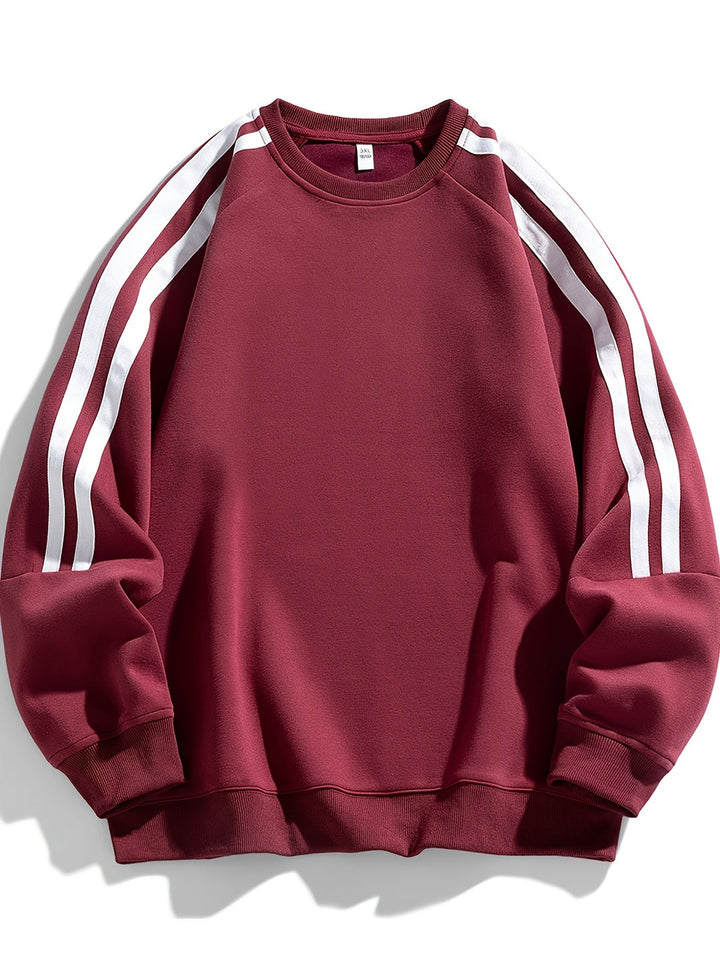Herren Pullover | Oversized | Rundhals Streifenärmel | Frühling