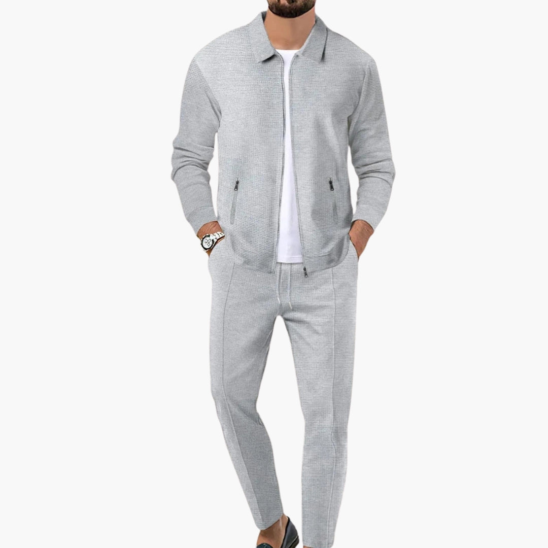 Herren Set | Wattiertes Jacke Komfort | Sportlich Modern Kleider