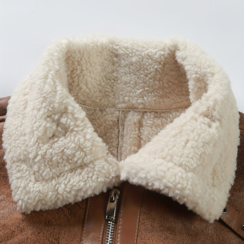 Jacke Herren | Winterjacke Herren Klassisch | Mit Warmer Felloptik Innen