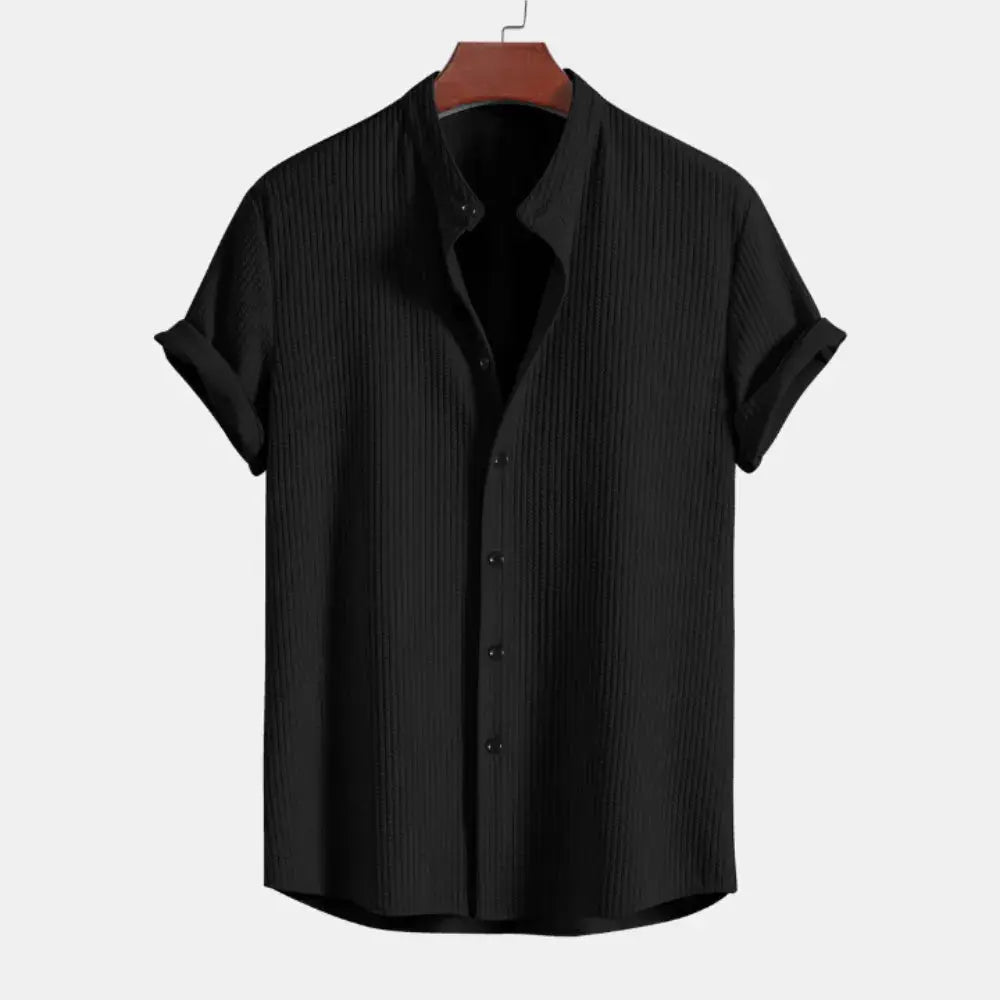 Hemd Herren | Geripptes Kurzarm Design | Modern Kleider Look
