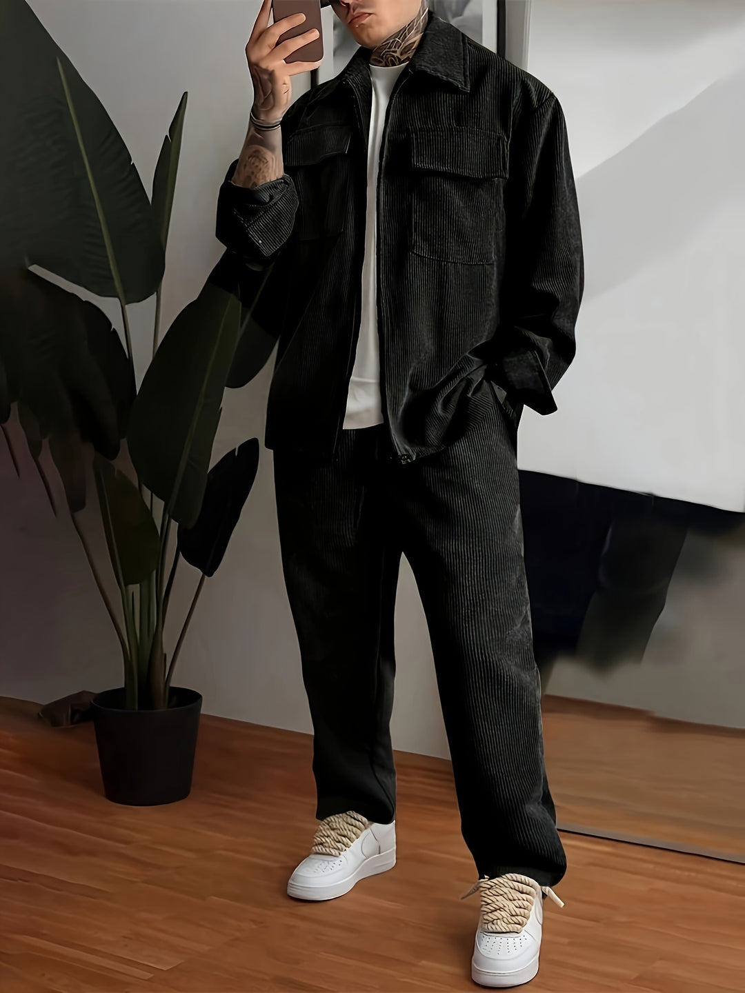 Herren Set | Oversized | Mit Knöpfen | Frühling