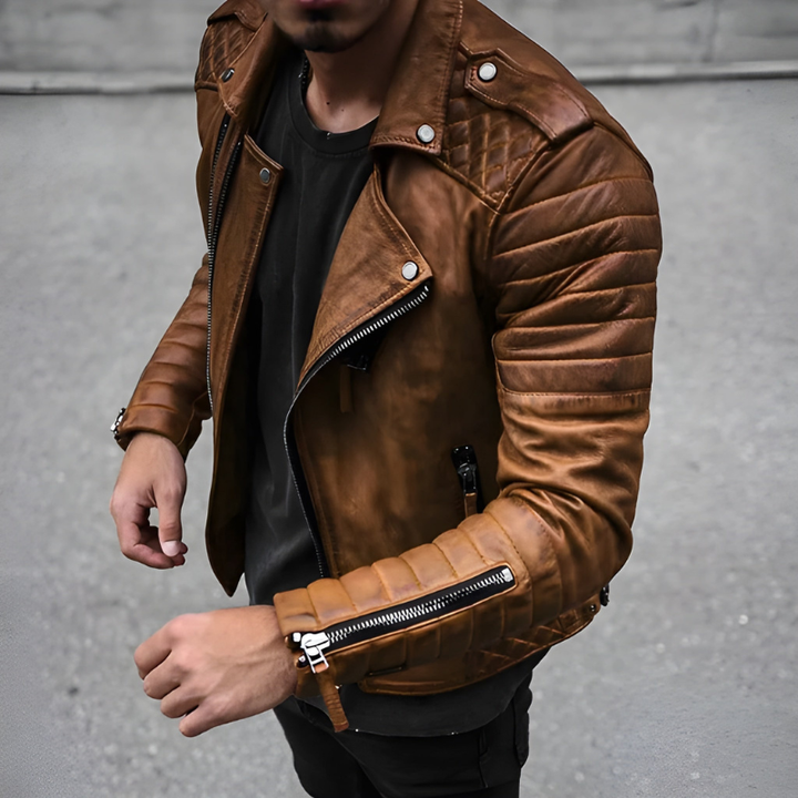 Winterjacke Herren | Slim Fit Bikerjacke | Jacke Herren Stil
