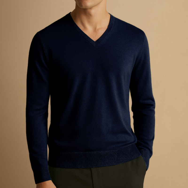 Pullover Herren | Klassischer V-Ausschnitt | Herren Pulli Modern