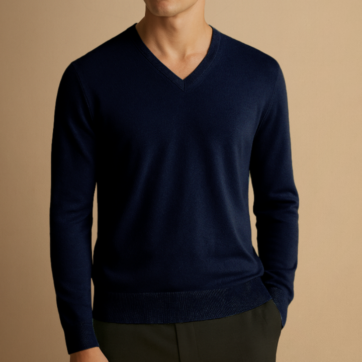 Pullover Herren | Klassischer V-Ausschnitt | Herren Pulli Modern