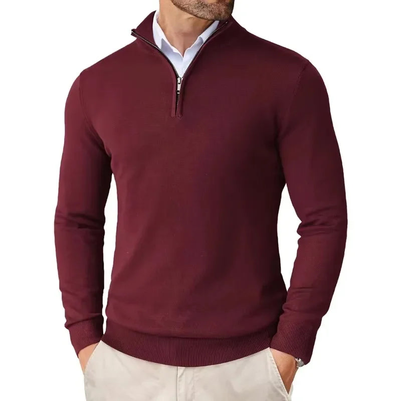 Pullover Herren | Halbzip Feinstricktrui Modern | Herren Pulli Lässiger