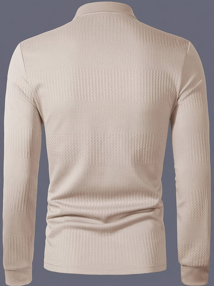 Herren Poloshirt | Strukturdesign | Langarm | Sommer