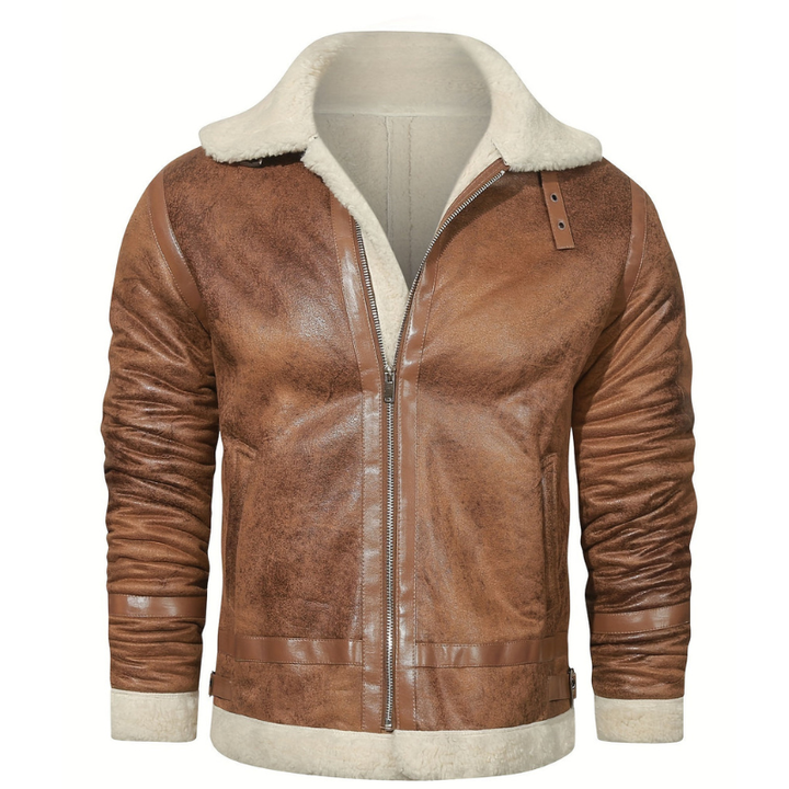 Jacke Herren | Winterjacke Herren Klassisch | Mit Warmer Felloptik Innen