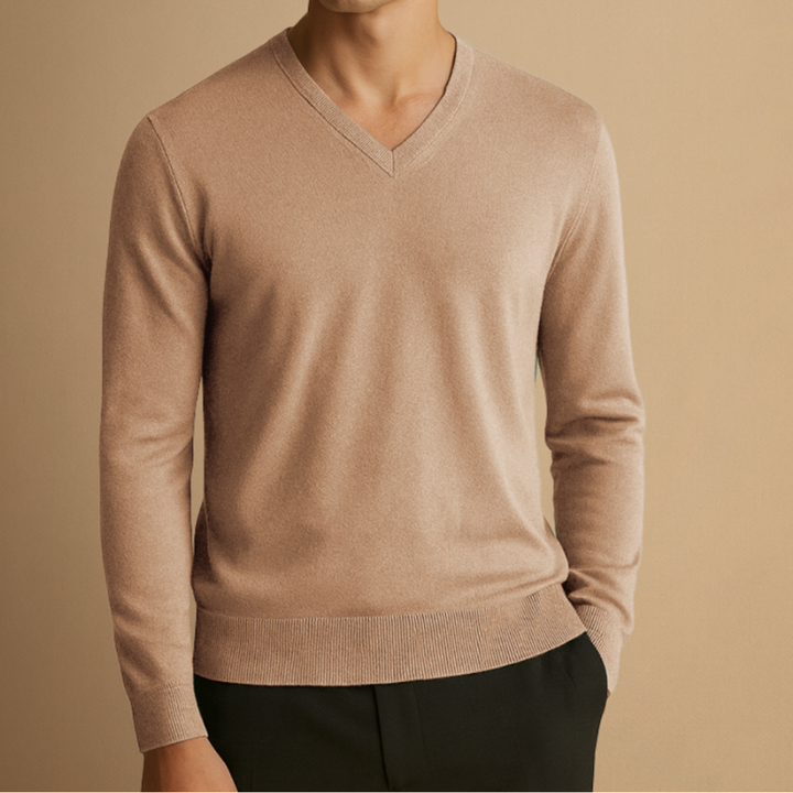Pullover Herren | Klassischer V-Ausschnitt | Herren Pulli Modern