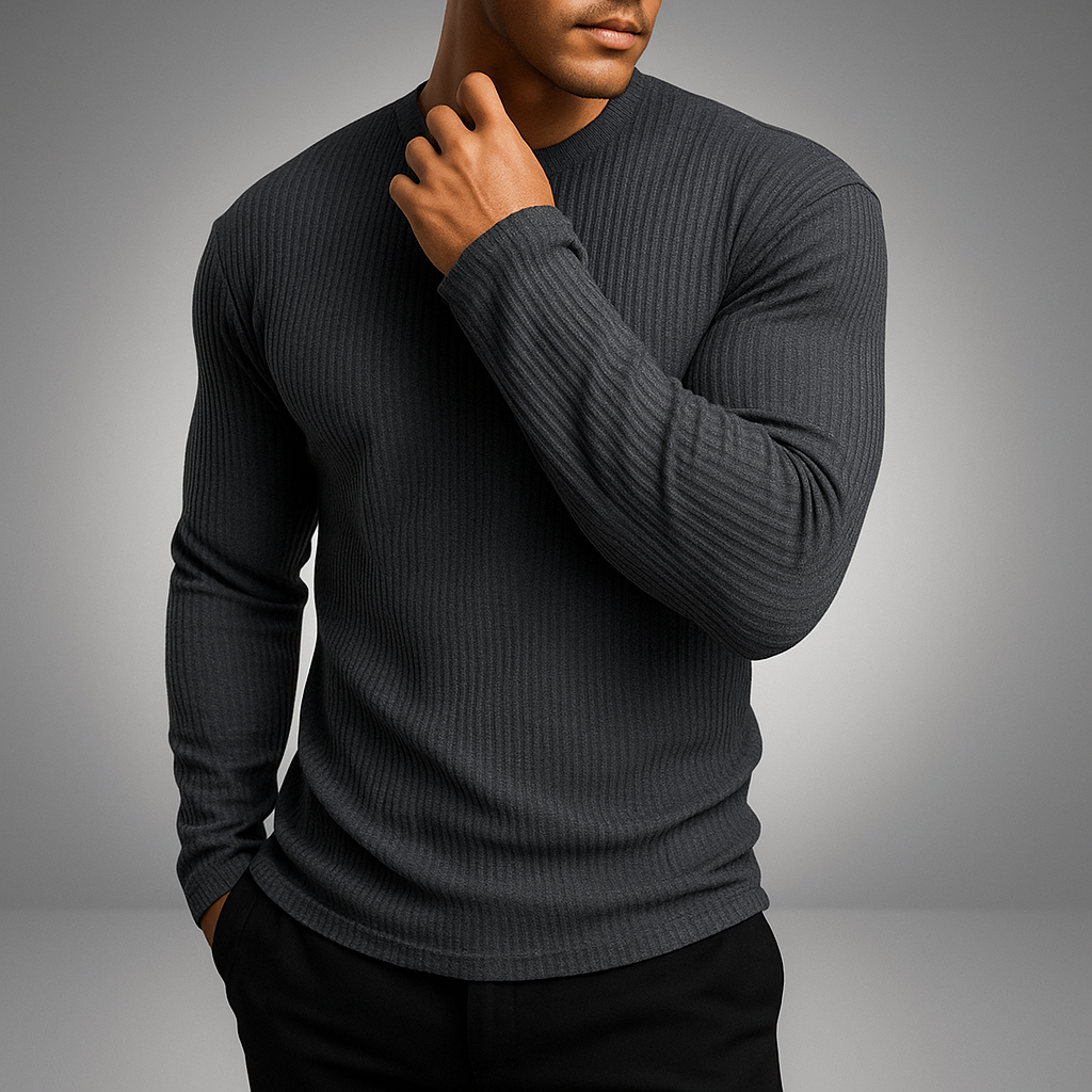Pullover Herren | Slim Fit Rippdesign | Moderner Herren Pulli
