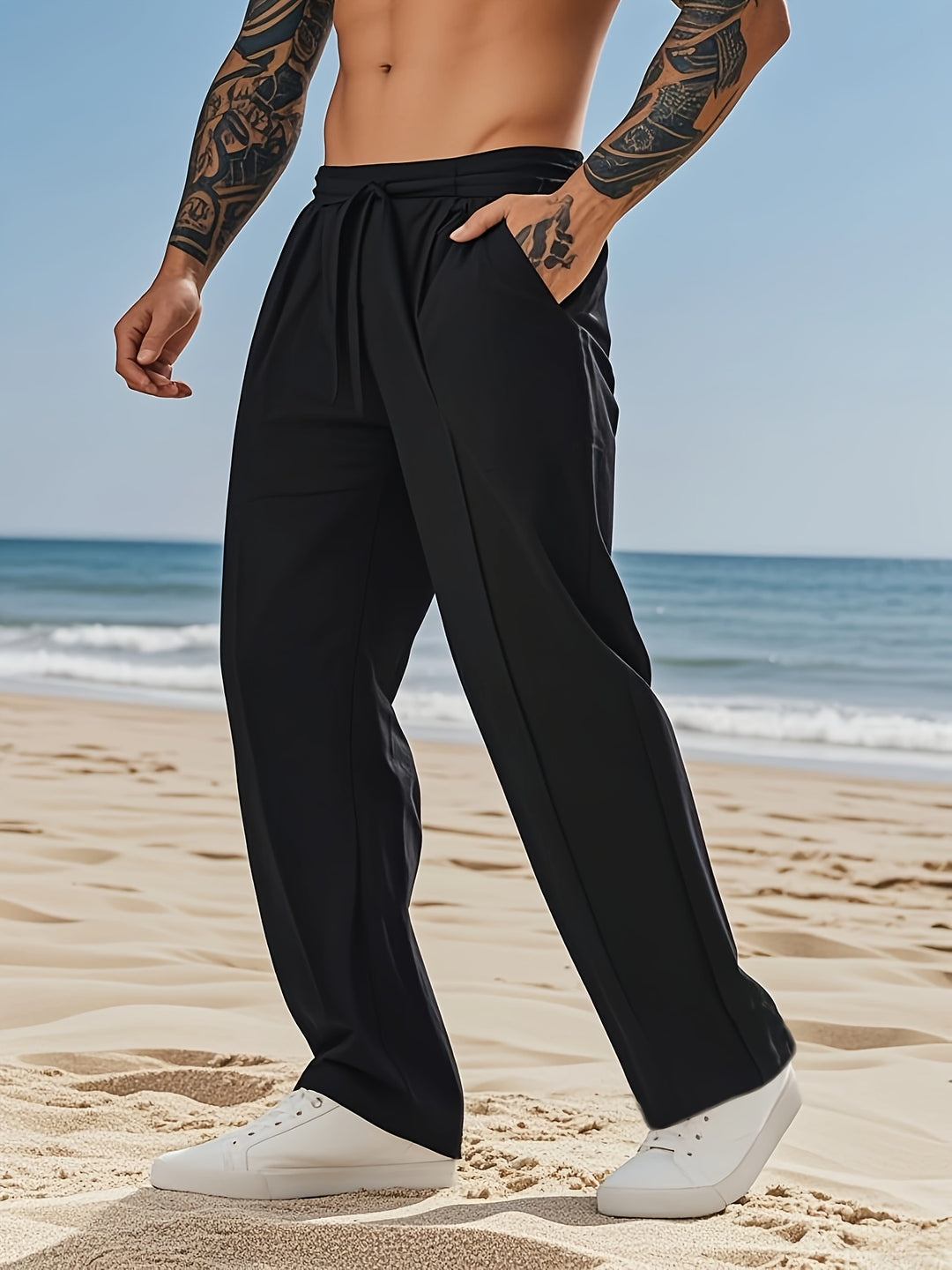 Herren Hose | Straight | Mit Elastikbund | Sommer