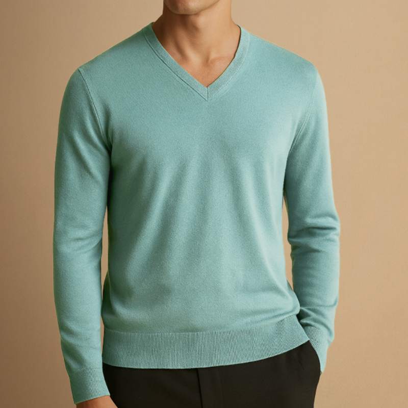 Pullover Herren | Klassischer V-Ausschnitt | Herren Pulli Modern