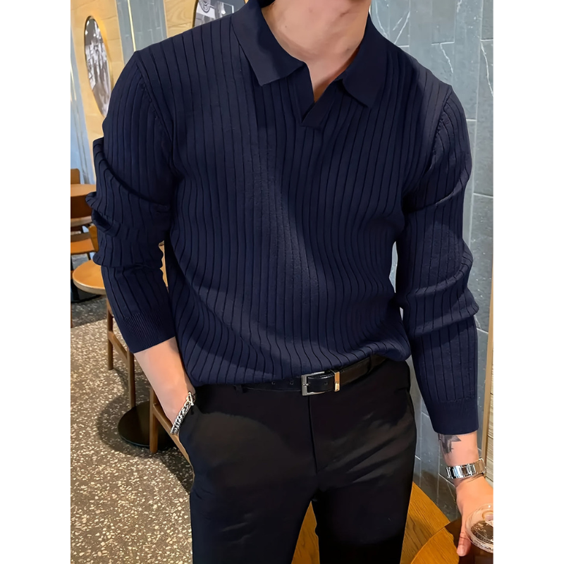 Herren Pullover | Polokragen und Langarm | Klassischer Stil