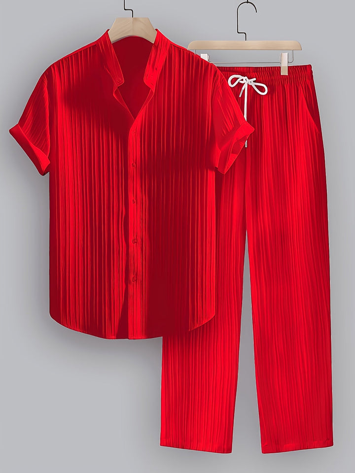 Herren Set | Strukturdesign | Lockerer Schnitt | Sommer