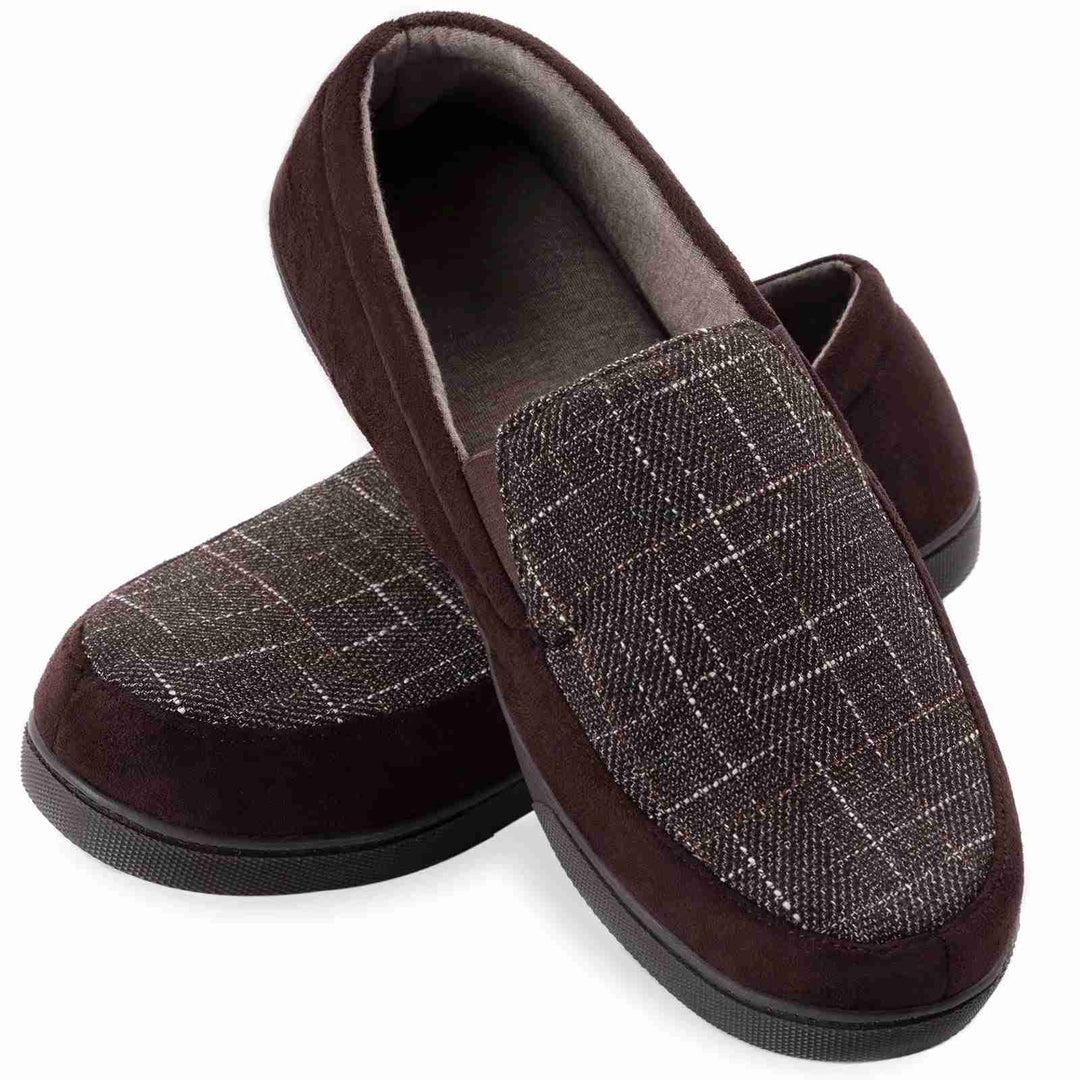 Herren Hausschuhe | Kariertes Muster | Warm & Rutschfest