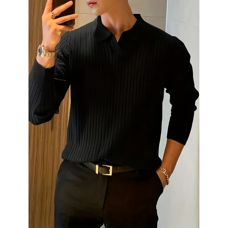 Herren Pullover | Polokragen und Langarm | Klassischer Stil