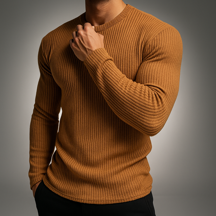 Pullover Herren | Slim Fit Rippdesign | Moderner Herren Pulli