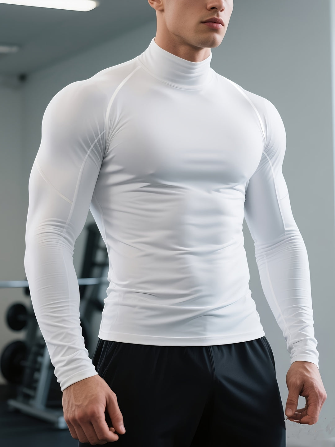 Herren Kompressionsshirt | Slim Fit | Rollkragen | Sommer