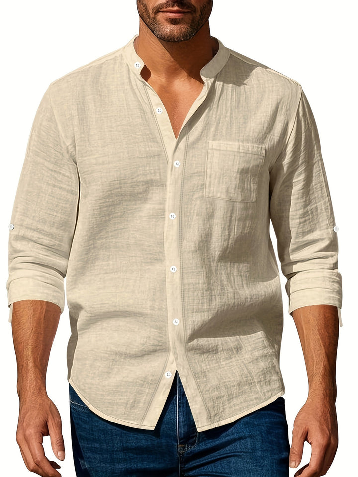 Herren Hemd | Straight | Stehkragen | Sommer