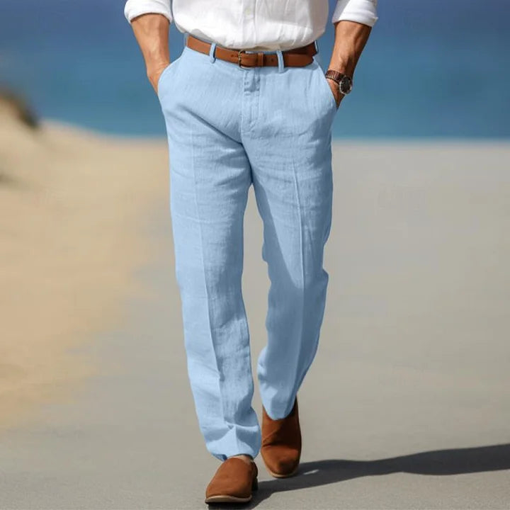 Herren Stoffhose | Gerade Passform | Mit Knopfverschluss | Sommer
