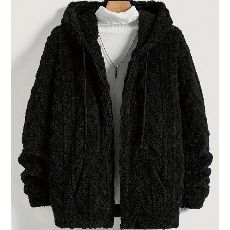 Winterjacke Herren | Warmes & Trendiges Cardigan-Design | Jacke Herren mit Kapuze