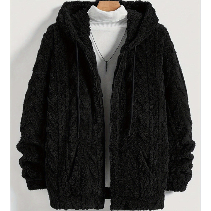 Winterjacke Herren | Warmes & Trendiges Cardigan-Design | Jacke Herren mit Kapuze