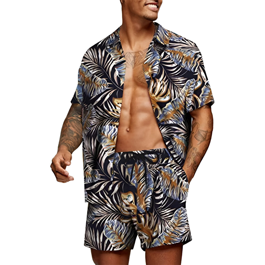 Herren Set | Oversized | Mit Kordelzug | Muster Freizeit Sommer