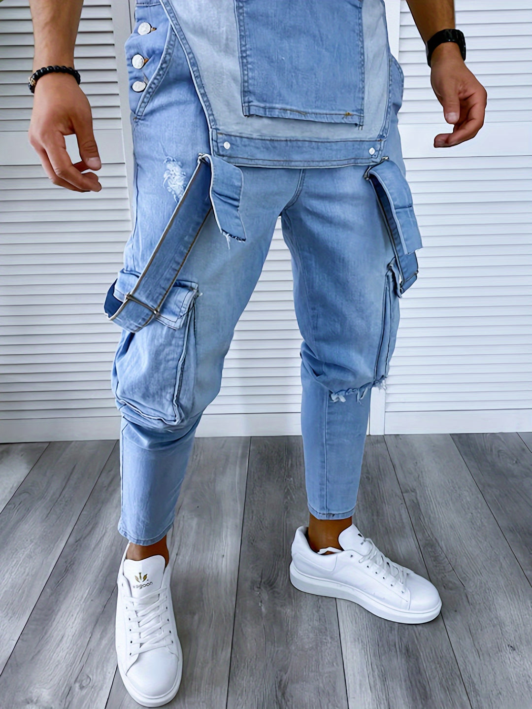 Herren Latzhose | Slimfit | Mit Knöpfen | Sommer