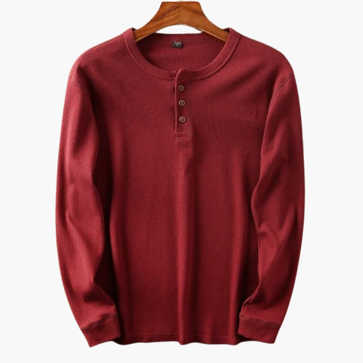 Herren Longsleeve | Straight | Mit Knöpfen | Herbst