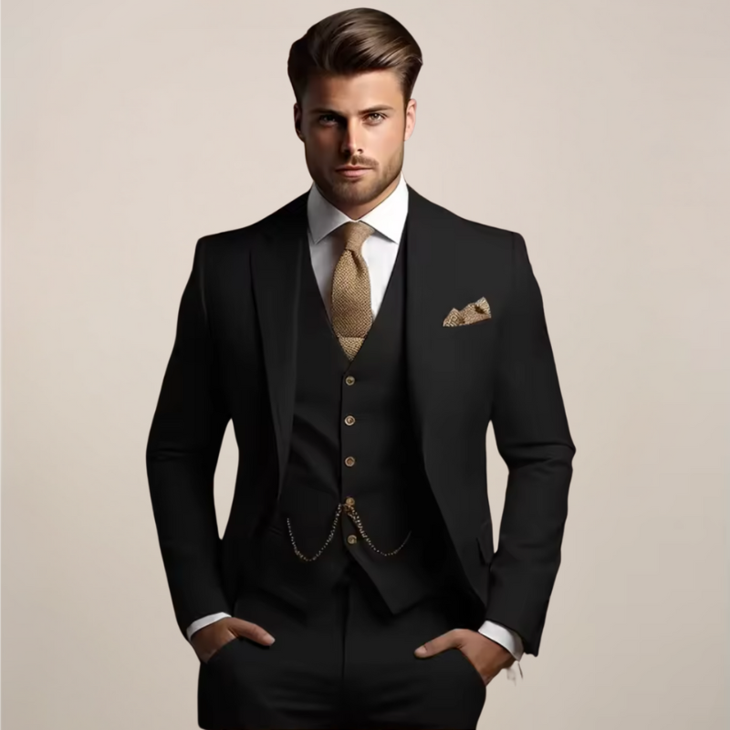 Herren Set | Dreiteiliger Slim Fit Anzug | Modern Kleider Herren