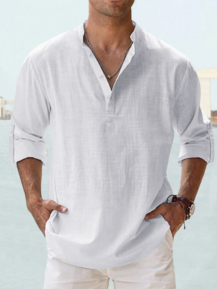 Herren Henley-Hemd | Gerade Passform | Mit Knopfleiste | Sommer