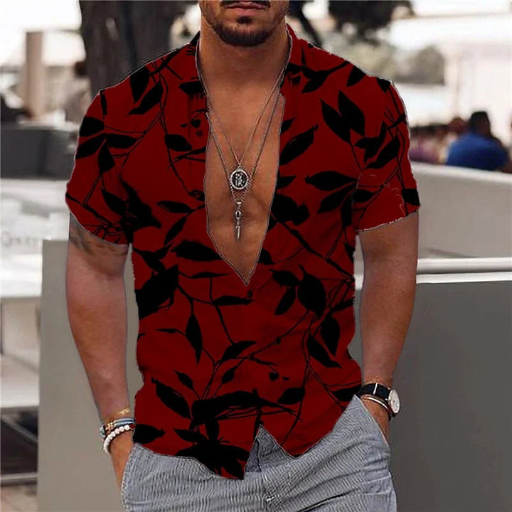 Herren Shirt | Kurzarm | Tropenprint | Sommer