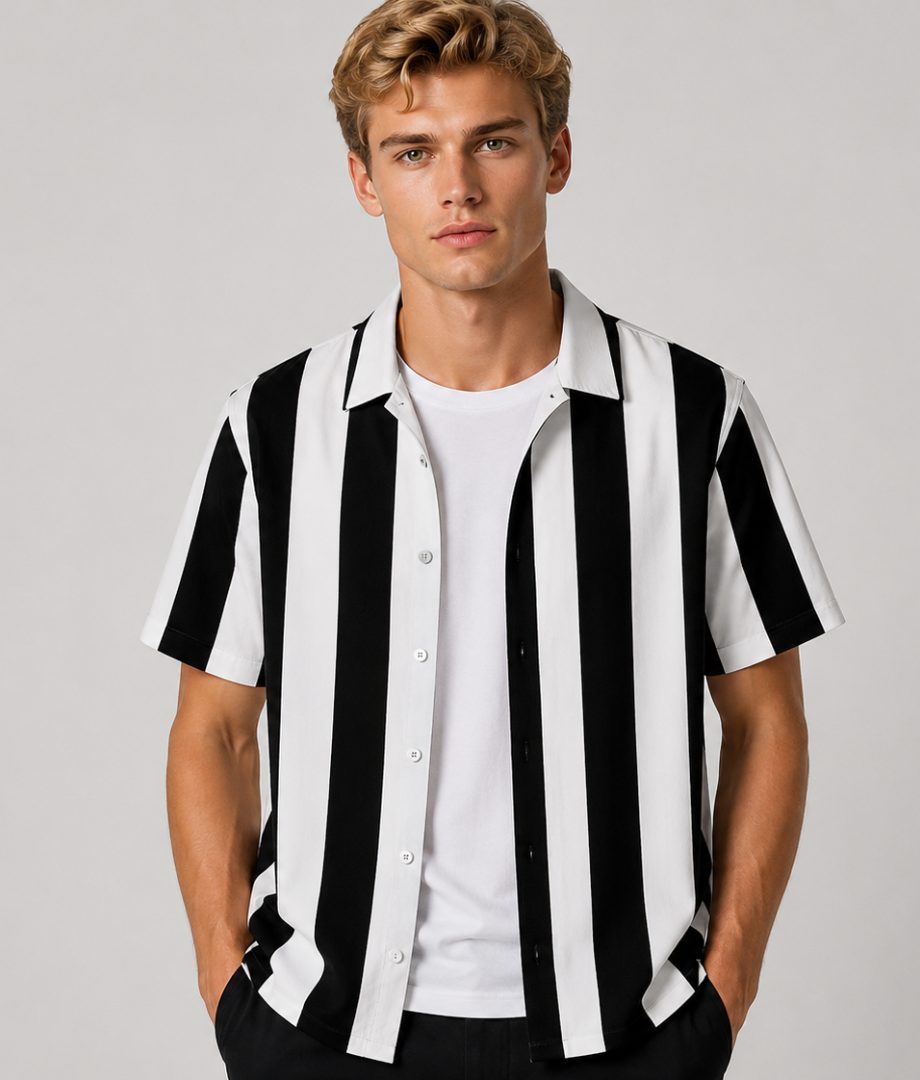 Herren Shirt | Mahjong-Muster | Retro-Stil | Sommer