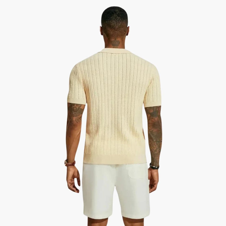Herren Strickhemd | Kurzarm | Gerippte Struktur | Sommer