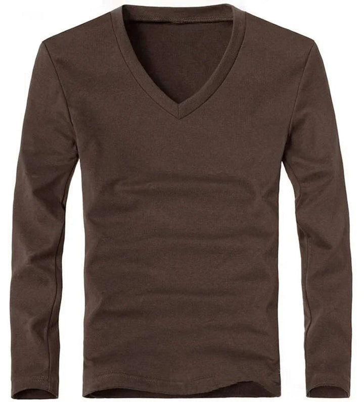 Herren Langarmshirt | Slimfit | V-Ausschnitt | Sommer