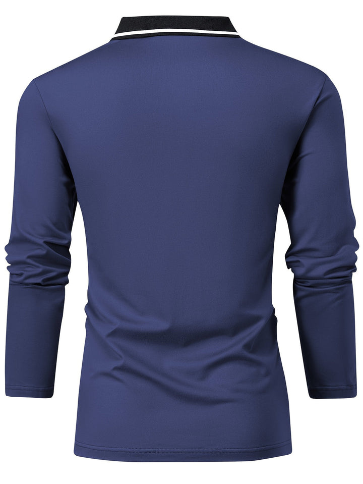 Herren Casual Rugbyshirt | V-Ausschnitt & Lange Ärmel | Frühling & Herbst | Polo