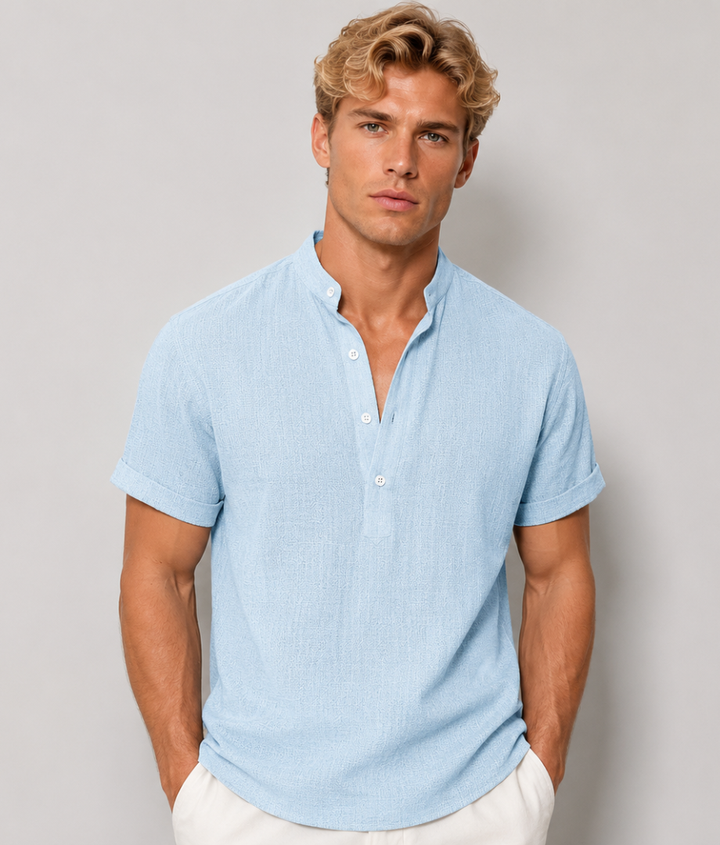 Herren Henley-Hemd | Gerade Passform | Mit Knopfleiste | Sommer