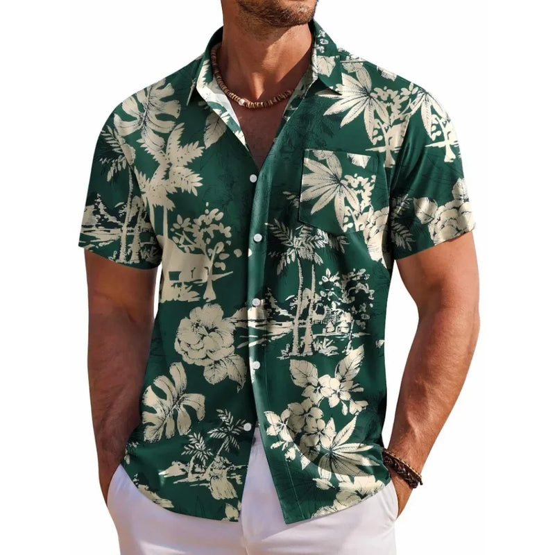 Herren Shirt | Blumenmuster | Kurzarm | Sommer