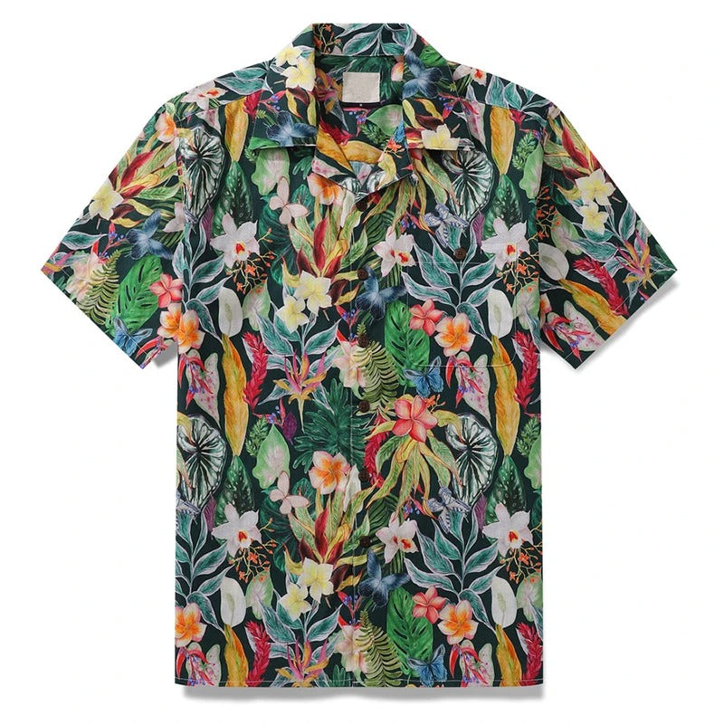 Herren Shirt | Kurze Ärmel | Tropisches Design | Sommer