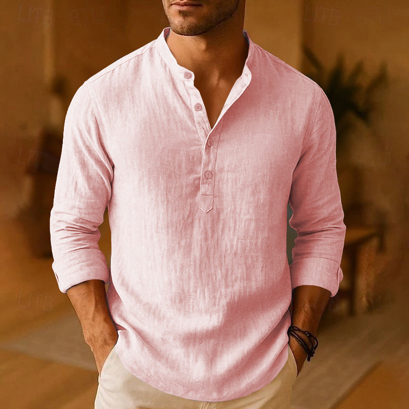 Herren Henley-Hemd | Gerade Passform | Mit Knopfleiste | Sommer