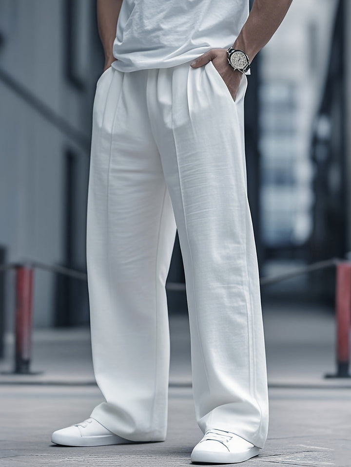 Herren Hose | Weite Beine | Mit Elastikbund | Sommer