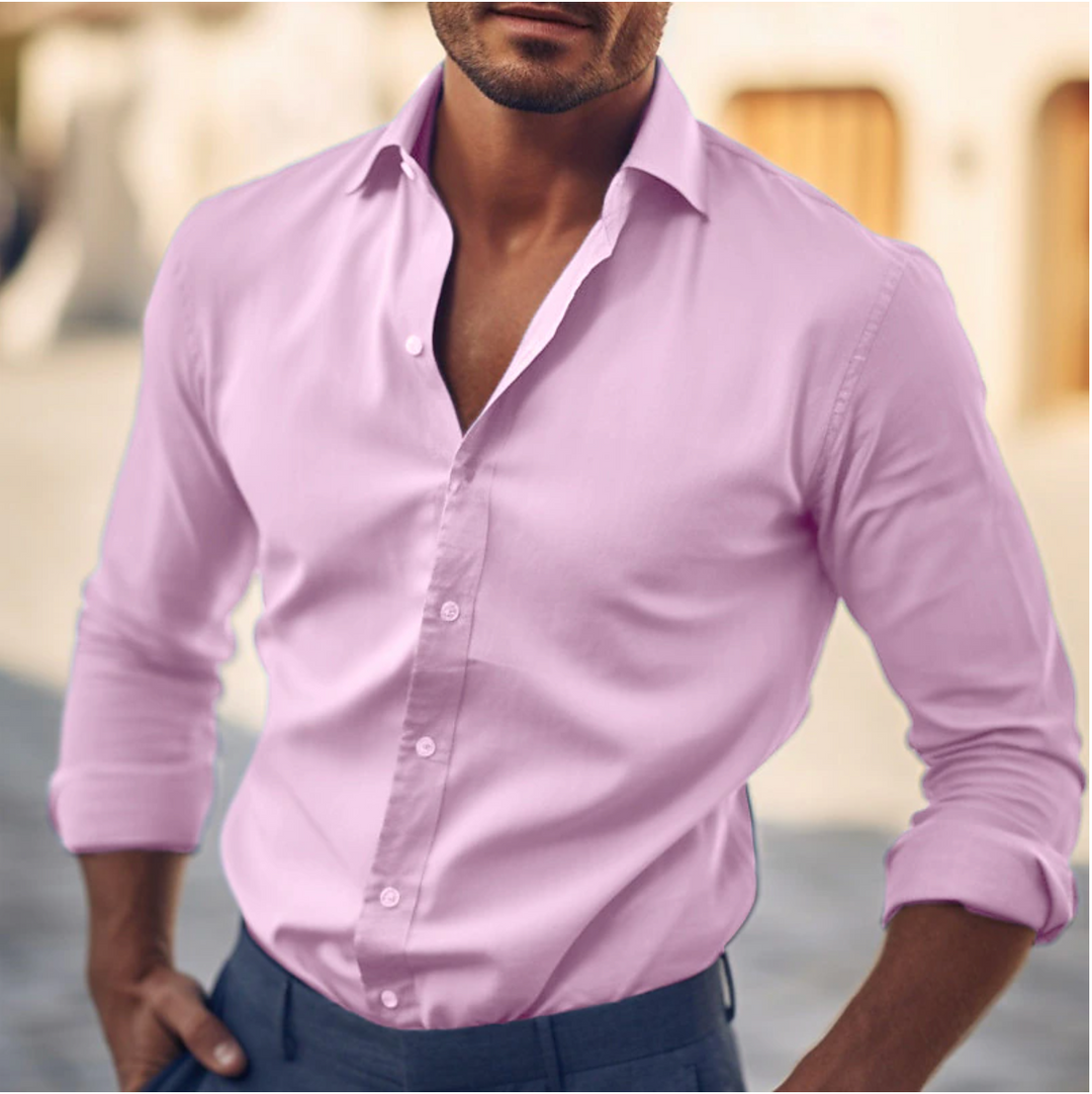Herren Hemd | Slimfit Lange | Mit Knöpfen | Sommer