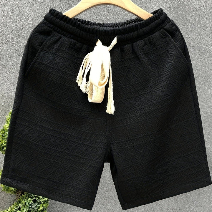 Herren Shorts | Strukturmuster &amp; Kordelzug | Sommer