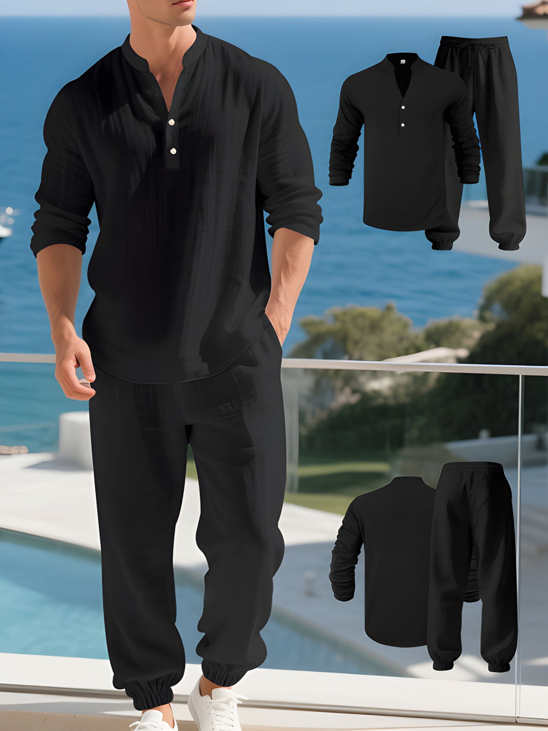 Herren Set | Straight | Mit Knöpfen | Sommer