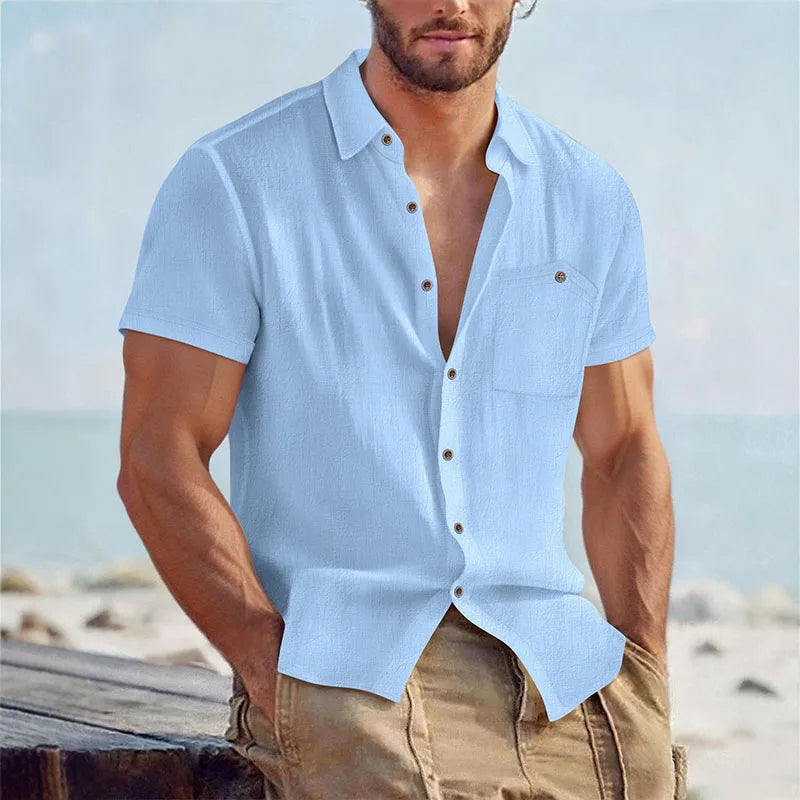 Herren Hemd | Slim Fit | Mit Brusttasche | Sommer