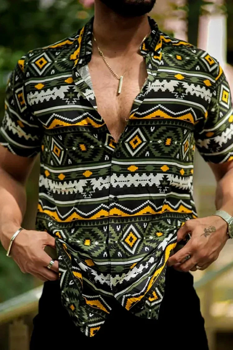Herren Hemd | Slimfit | Kurzarm | Sommer Patchwork