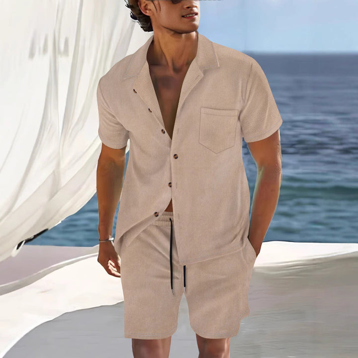 Herren Set | Slimfit | Mit Knopfleiste | Sommer Coastline