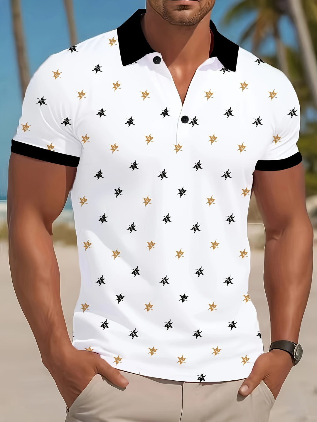 Herren Golf Polo | 3D Druck | Sportlich & Atmungsaktiv | Leichtgewicht