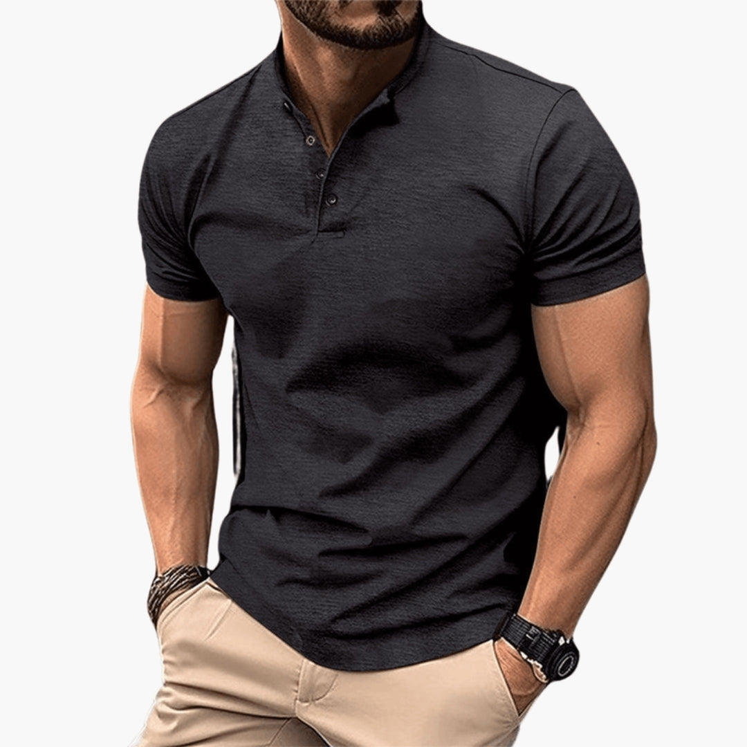 Herren T-Shirt | Slimfit | Mit Knöpfen | Sommer