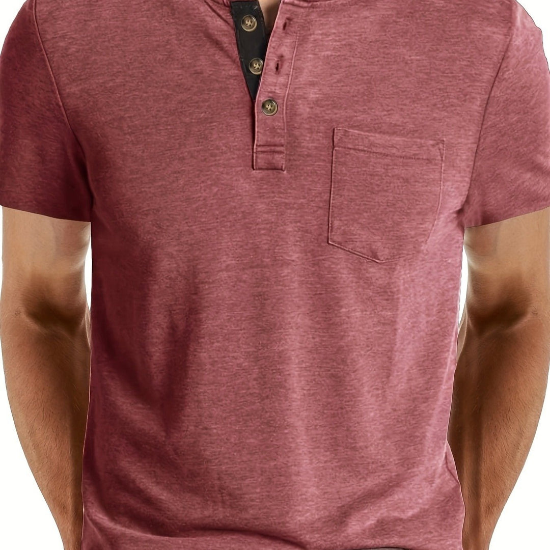 Herren T-Shirt | Slim Fit | Knopfleiste | Sommer